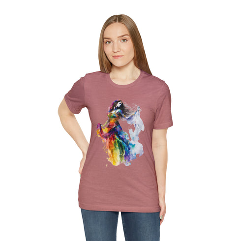Rainbow Belly Dancer's Pose - Short Sleeve Tee